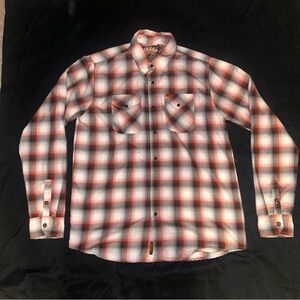 DIXXON Men's Plaid Button Down Shirt - Red, Black, White - The Eagle